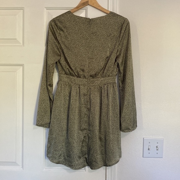 SAGE The Label NWT olive green cheetah mini dress. - Picture 3 of 14